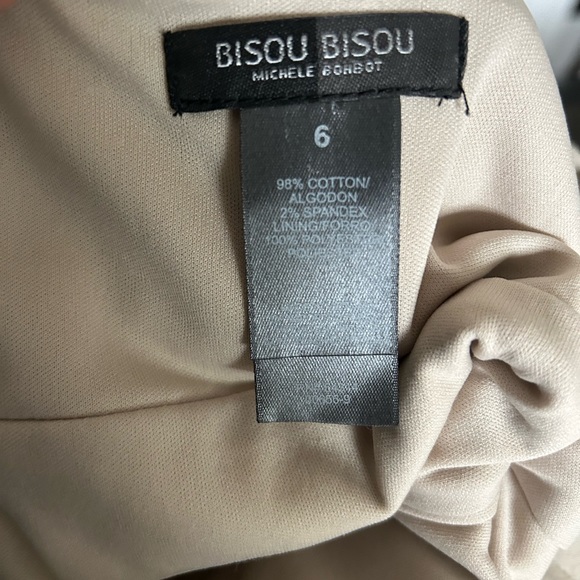 Bisou Bisou Womens Tan Sleeveless Dress Size 6 - Picture 2 of 5
